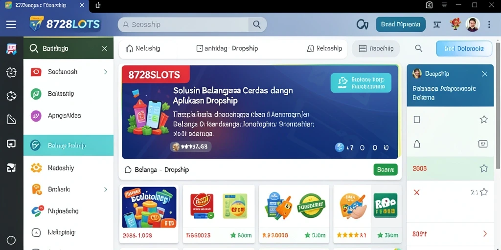 Antarmuka 8728SLOTS yang user-friendly untuk belanja Dropship.