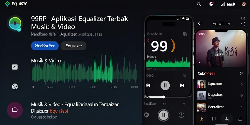 Antarmuka aplikasi 99RP dengan fungsi Equalizer yang intuitif.
