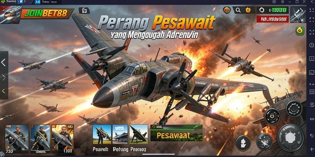 Screenshot antarmuka JOINBET88 dalam pertempuran pesawat.