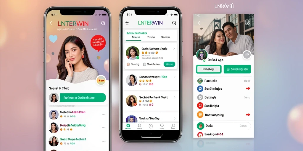 Antarmuka LNTERWIN yang user-friendly untuk aplikasi Dating App.