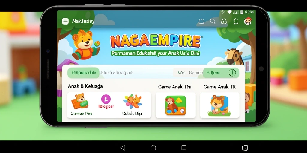 Tampilan antarmuka aplikasi NAGAEMPIRE yang menarik dan edukatif.